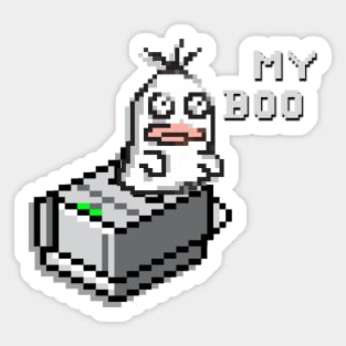 oh My Boo funny Pixel Ghost Sticker